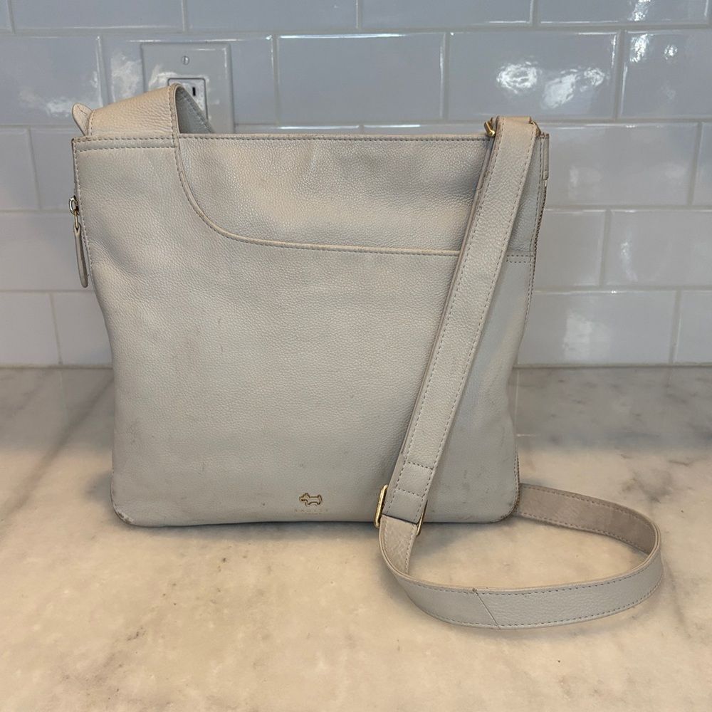 Radley London Crossbody Purse Handbag Expandable Leather Medium Slim Bag